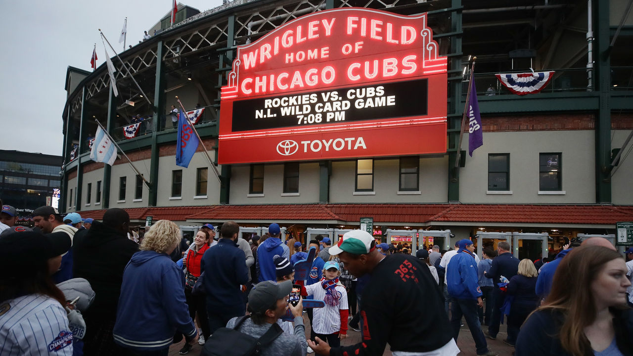 CHICAGO, IL - OCTOBER 02: A general view of fans prior to the National League Wild Card Game between the Colorado Rockies and the Chicago Cubs at Wrigley Field on October 2, 2018 in Chicago, Illinois.