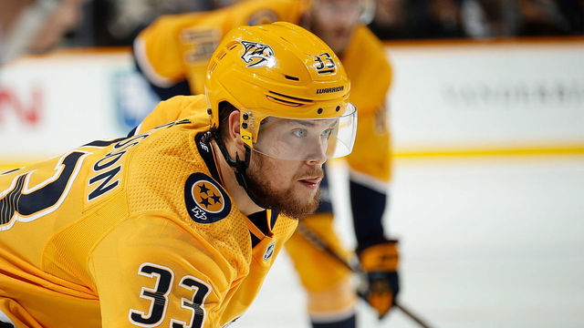 NASHVILLE, TN - OCTOBER 27: Viktor Arvidsson #33 of the Nashville Predators skates against the Edmonton Oilers at Bridgestone Arena on October 27, 2018 in Nashville, Tennessee.