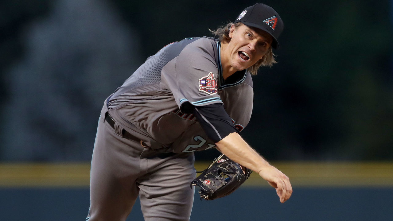 DENVER, CO - SEPTEMBER 11: Starting pitcher Zack Greinke #21 of the Arizona Diamondbacks throws in the first inning against the Colorado Rockies at Coors Field on September 11, 2018 in Denver, Colorado.
