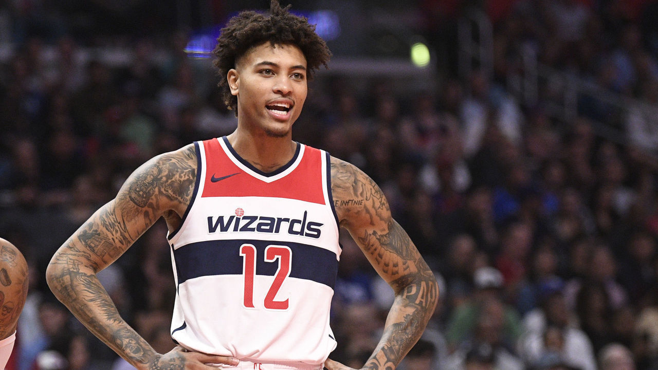 LOS ANGELES, CA - OCTOBER 28: Washington Wizards Forward Kelly Oubre Jr. (12) looks on during a NBA game between the Washington Wizards and the Los Angeles Clippers on October 28, 2018 at STAPLES Center in Los Angeles, CA.