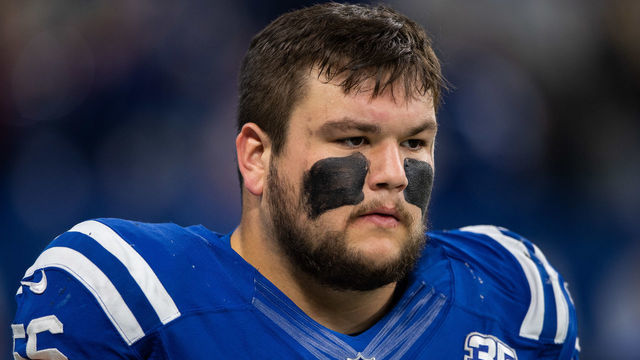 INDIANAPOLIS, IN - OCTOBER 21: Indianapolis Colts guard Quenton Nelson (56) warms up on the field before the NFL game between the Indianapolis Colts and Buffalo Bills on October 21, 2018, at Lucas Oil Stadium in Indianapolis, IN.