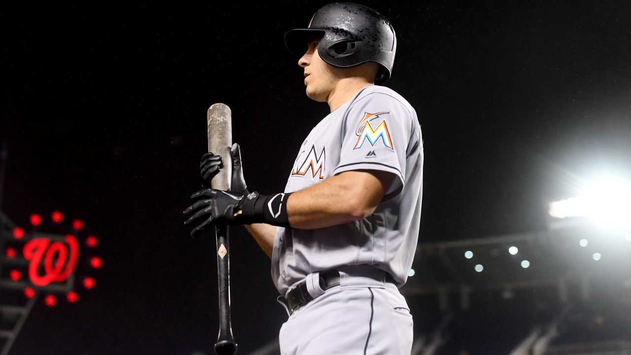 WASHINGTON, DC - SEPTEMBER 24: Miami Marlins catcher J.T. Realmuto (11) strikes out at Nationals Park in the last home stand of the season September 24, 2018 in Washington, DC. The Nats won 7-3 over the Marlins.
