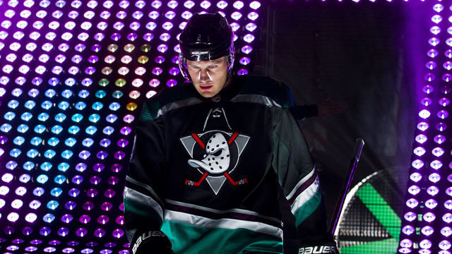 ANAHEIM, CA - OCTOBER 8: Luke Schenn #2 of the Anaheim Ducks takes the ice prior to the game against the Detroit Red Wings on October 8, 2018 at Honda Center in Anaheim, California.