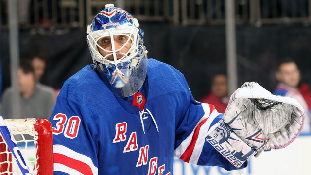 NEW YORK, NY - NOVEMBER 06: Henrik Lundqvist #30 of the New York Rangers looks on against the Montreal Canadiens at Madison Square Garden on November 6, 2018 in New York City. The New York Rangers won 5-3.