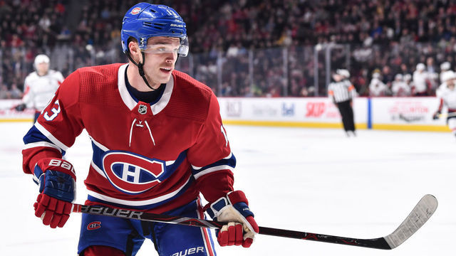 MONTREAL, QC - NOVEMBER 01: Max Domi #13 of the Montreal Canadiens looks on against the Washington Capitals during the NHL game at the Bell Centre on November 1, 2018 in Montreal, Quebec, Canada. The Montreal Canadiens defeated the Washington Capitals 6-4.