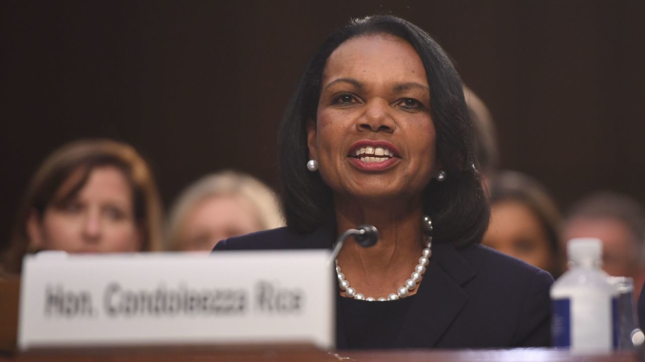 Condoleezza Rice, former US Secretary of State, speaks before the Senate Judiciary Committee during the confirmation hearing for Judge Brett Kavanaugh to be Associate Justice, September 4, 2018 on Capitol Hill in Washington, DC.