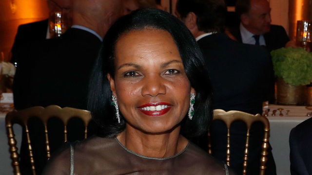 VERSAILLES, FRANCE - SEPTEMBER 28: Condoleezza Rice and George O Grady attend the Ryder Cup Dinner at Chateau de Versailles on September 28, 2018 in Versailles, France.