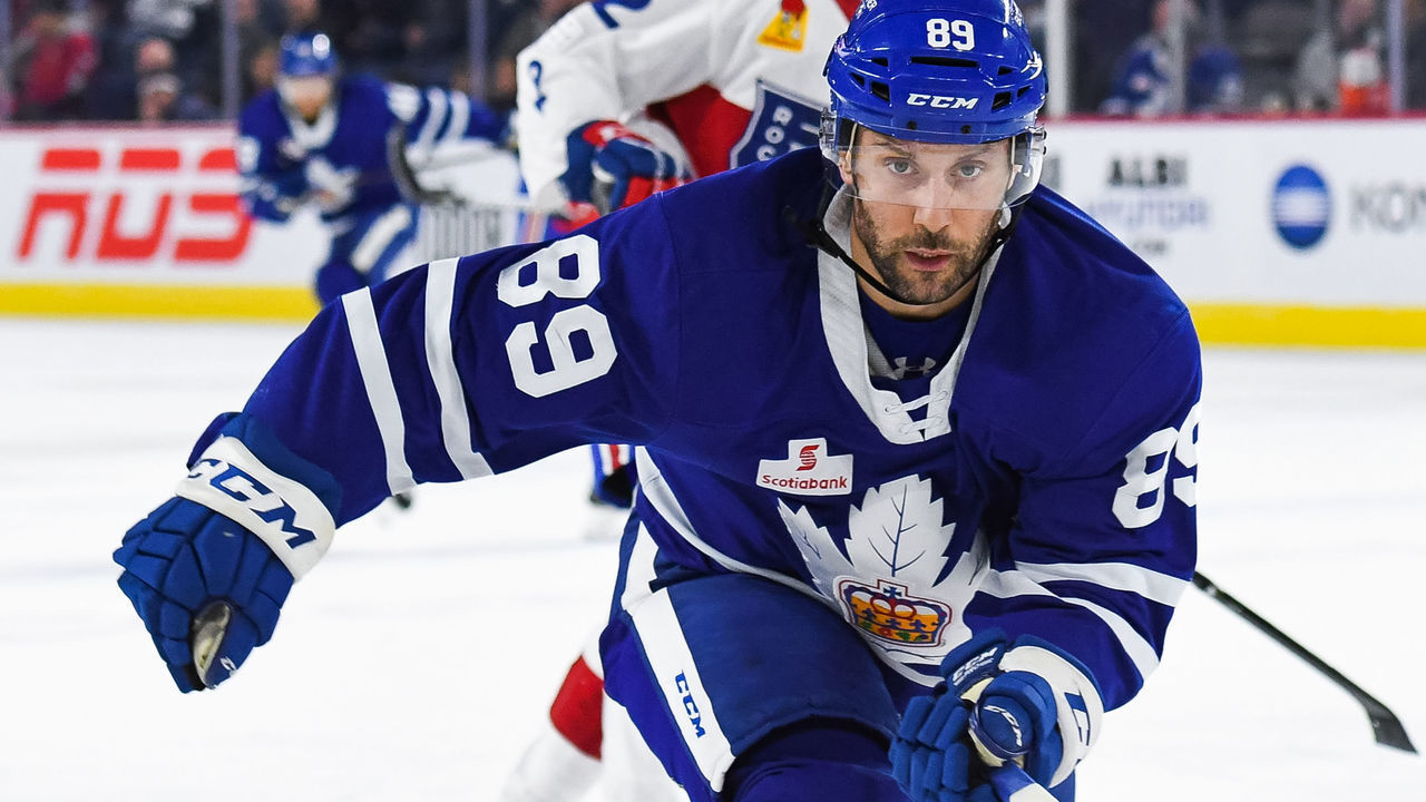 LAVAL, QC - NOVEMBER 13: Look on Toronto Marlies center Sam Gagner (89) during the Toronto Marlies versus the Laval Rocket game on November 13, 2018, at Place Bell in Laval, QC