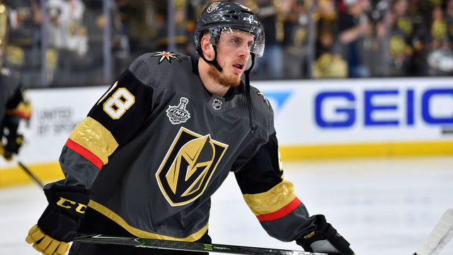 LAS VEGAS, NV - JUNE 07: Nate Schmidt #88 of the Vegas Golden Knights warms up prior to Game Five of the Stanley Cup Final against the Washington Capitals during the 2018 NHL Stanley Cup Playoffs at T-Mobile Arena on June 7, 2018 in Las Vegas, Nevada.