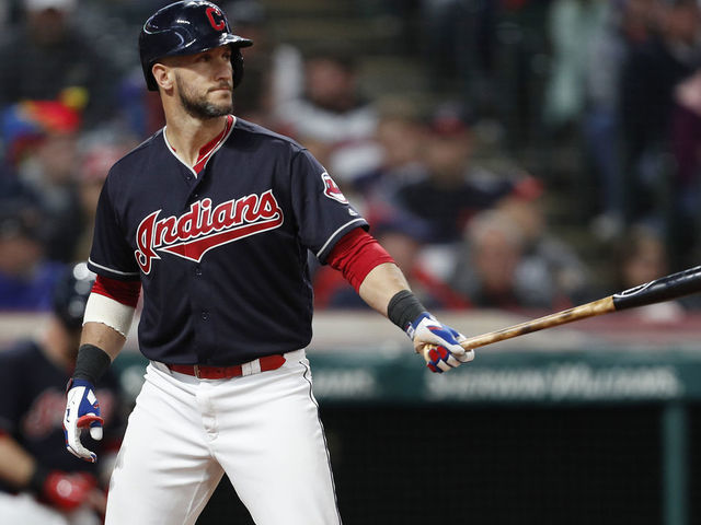 CLEVELAND, OH - SEPTEMBER 22: Yan Gomes #7 of the Cleveland Indians bats against the Boston Red Sox in the sixth inning at Progressive Field on September 22, 2018 in Cleveland, Ohio. The Indians defeated the Red Sox 5-4 in 11 innings.