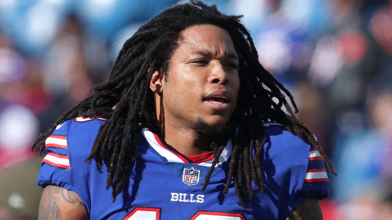 BUFFALO, NY - NOVEMBER 04: Kelvin Benjamin #13 of the Buffalo Bills warms up before the start of NFL game action against the Chicago Bears at New Era Field on November 4, 2018 in Buffalo, New York.