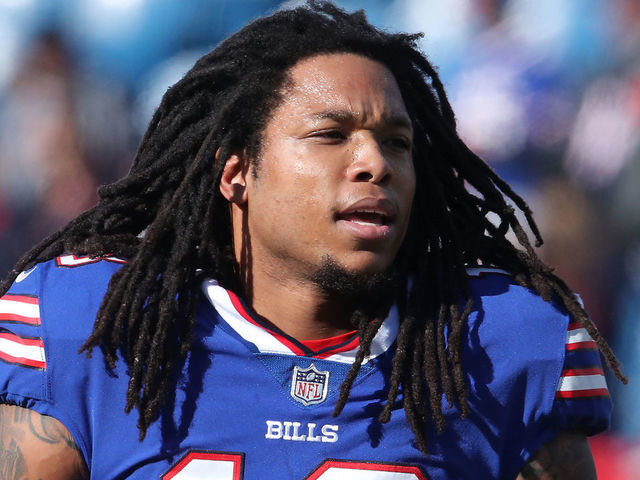 BUFFALO, NY - NOVEMBER 04: Kelvin Benjamin #13 of the Buffalo Bills warms up before the start of NFL game action against the Chicago Bears at New Era Field on November 4, 2018 in Buffalo, New York.