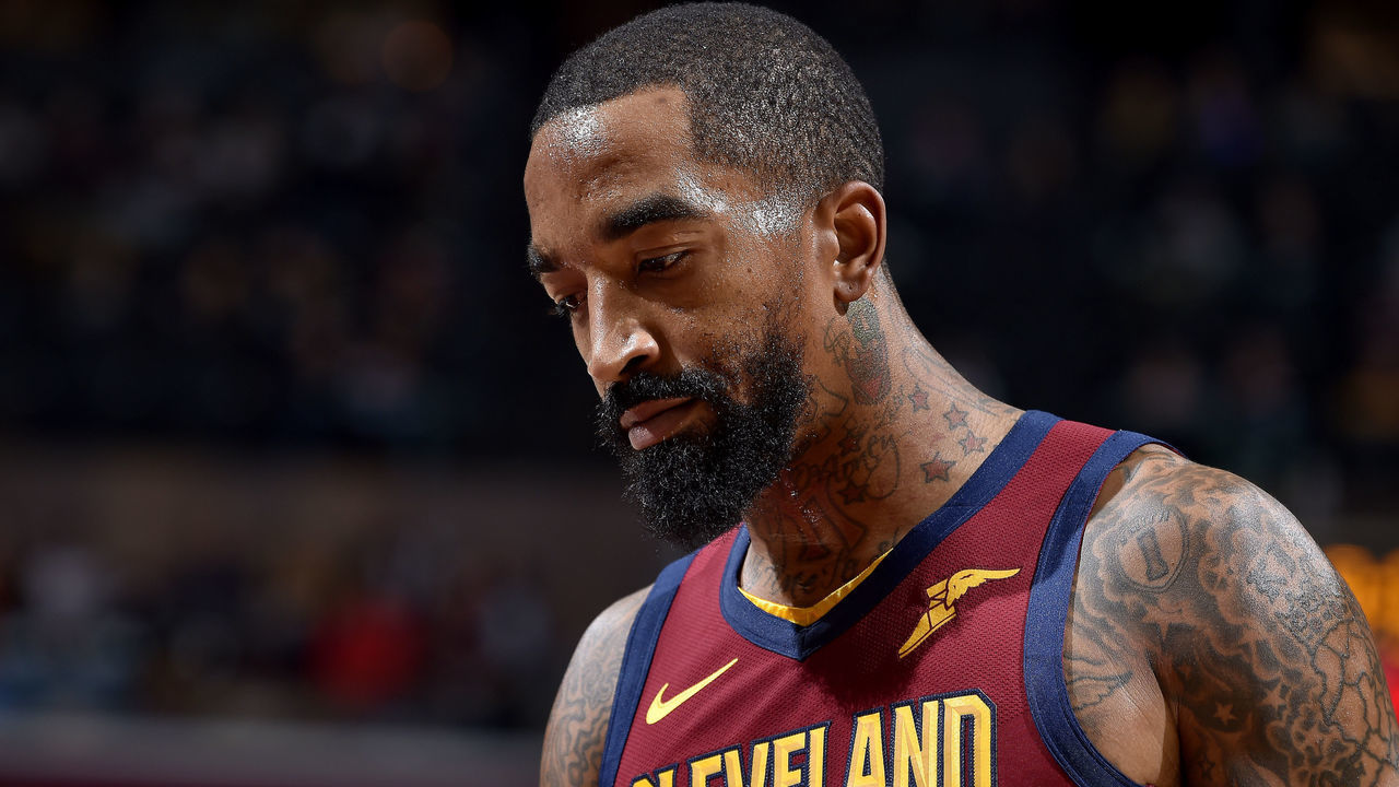 CLEVELAND, OH - OCTOBER 27: JR Smith #5 of the Cleveland Cavaliers looks on against the Indiana Pacers on October 27, 2018 at Quicken Loans Arena in Cleveland, Ohio. NOTE TO USER: User expressly acknowledges and agrees that, by downloading and/or using this Photograph, user is consenting to the terms and conditions of the Getty Images License Agreement. Mandatory Copyright Notice: Copyright 2018 NBAE