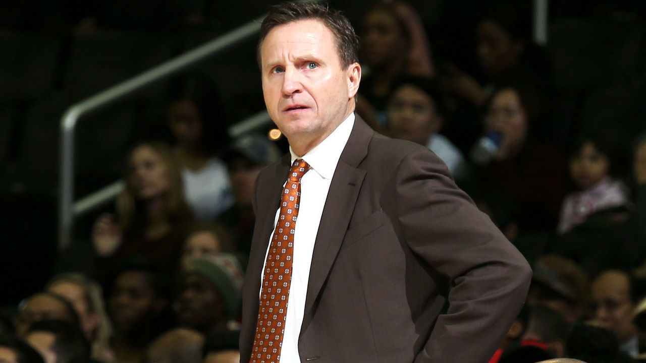 WASHINGTON, DC - NOVEMBER 18: Head Coach Scott Brooks of the Washington Wizards looks on during the game against the Portland Trail Blazers on November 18, 2018 at Capital One Arena in Washington, DC. NOTE TO USER: User expressly acknowledges and agrees that, by downloading and/or using this photograph, user is consenting to the terms and conditions of the Getty Images License Agreement. Mandatory Copyright Notice: Copyright 2018 NBAE