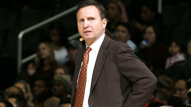 WASHINGTON, DC - NOVEMBER 18: Head Coach Scott Brooks of the Washington Wizards looks on during the game against the Portland Trail Blazers on November 18, 2018 at Capital One Arena in Washington, DC. NOTE TO USER: User expressly acknowledges and agrees that, by downloading and/or using this photograph, user is consenting to the terms and conditions of the Getty Images License Agreement. Mandatory Copyright Notice: Copyright 2018 NBAE