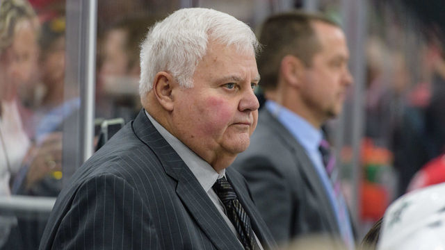CHICAGO, IL - FEBRUARY 08: Dallas Stars head coach Ken Hitchcock looks on in the 1st period during an NHL hockey game between the Dallas Stars and the Chicago Blackhawks on March 08, 2018, at the United Center in Chicago, IL.