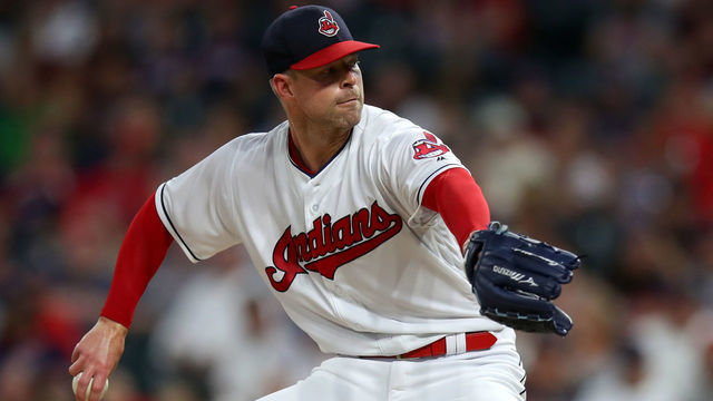 CLEVELAND, OH - SEPTEMBER 18: Cleveland Indians starting pitcher Corey Kluber (28) delivers a pitch to the plate during the third inning of the Major League Baseball game between the Chicago White Sox and Cleveland Indians on September 18, 2018, at Progressive Field in Cleveland, OH.