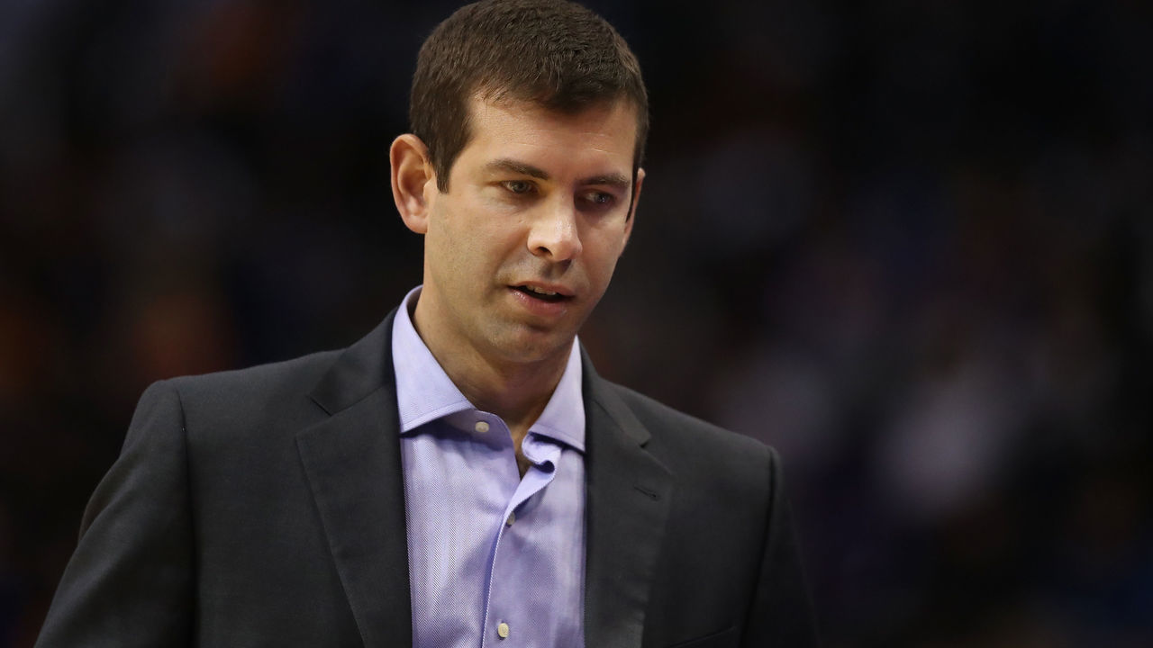 PHOENIX, AZ - NOVEMBER 08: Head coach Brad Stevens of the Boston Celtics watches from the bench during the NBA game against the Phoenix Suns at Talking Stick Resort Arena on November 8, 2018 in Phoenix, Arizona. The Celtics defeated the Suns 116-109 in overtime.