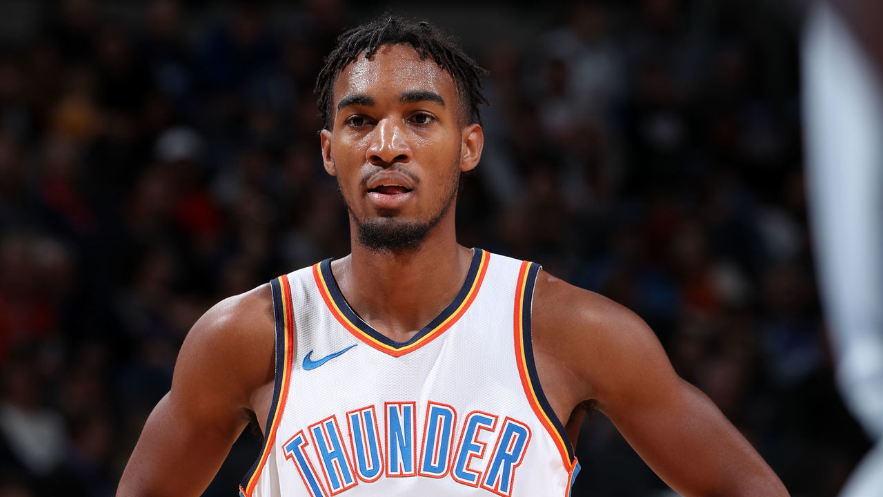 OKLAHOMA CITY, OK - NOVEMBER 5: Terrance Ferguson #23 of the Oklahoma City Thunder looks on during a game against the New Orleans Pelicans on November 5, 2018 at Chesapeake Energy Arena in Oklahoma City, Oklahoma. NOTE TO USER: User expressly acknowledges and agrees that, by downloading and/or using this photograph, User is consenting to the terms and conditions of the Getty Images License Agreement. Mandatory Copyright Notice: Copyright 2018 NBAE