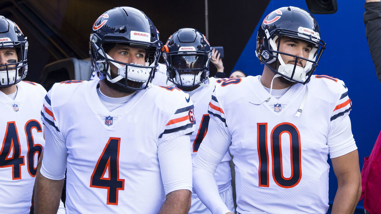 ORCHARD PARK, NY - NOVEMBER 04: Chicago Bears players prepare to head onto the field for warmups before the game against the Buffalo Bills at New Era Field on November 4, 2018 in Orchard Park, New York. Chicago defeats Buffalo 41-9.
