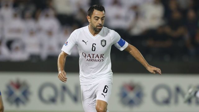 Al-Sadd's Xavi kicks the ball during the AFC Champions League quarter final match between Esteghlal FC and Al-Sadd SC at the Jassim Bin Hamad Stadium in Doha on September 17, 2018.