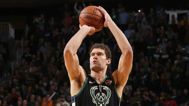 MILWAUKEE, WI - NOVEMBER 23: Brook Lopez #11 of the Milwaukee Bucks shoots the ball against the Phoenix Suns on November 23, 2018 at the Fiserv Forum Center in Milwaukee, Wisconsin. Mandatory Copyright Notice: Copyright 2018 NBAE .