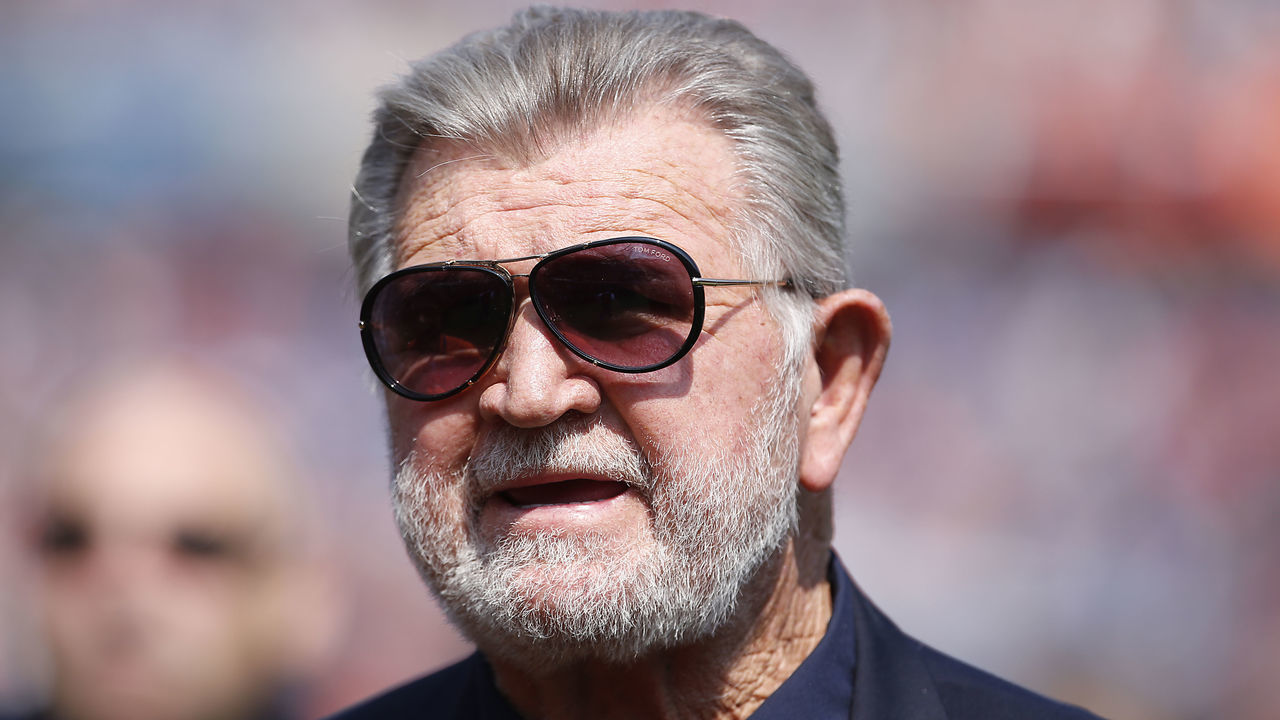 CHICAGO, IL - SEPTEMBER 10: Former Chicago Bears head coach Mike Ditka walks the sidelines during the game between the Chicago Bears and the Atlanta Falcons at Soldier Field on September 10, 2017 in Chicago, Illinois.