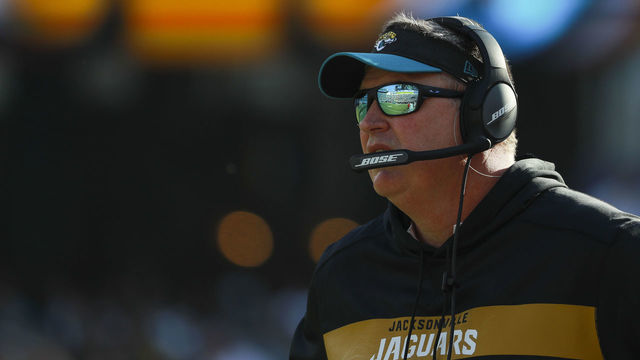 JACKSONVILLE, FL - NOVEMBER 18: Head coach Doug Marrone of the Jacksonville Jaguars is seen during the second half against the Pittsburgh Steelers at TIAA Bank Field on November 18, 2018 in Jacksonville, Florida.