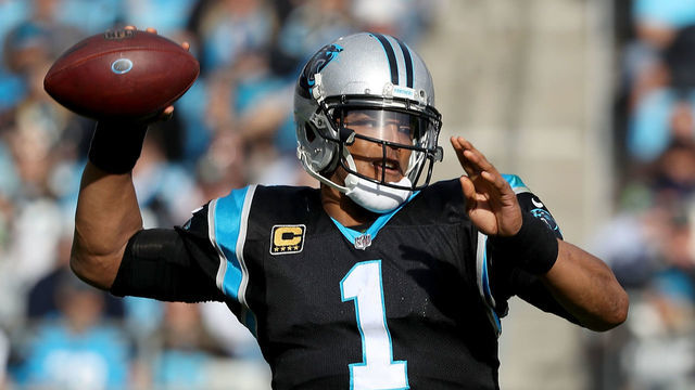 CHARLOTTE, NC - NOVEMBER 25: Cam Newton #1 of the Carolina Panthers throws a pass against the Seattle Seahawks in the second quarter during their game at Bank of America Stadium on November 25, 2018 in Charlotte, North Carolina.