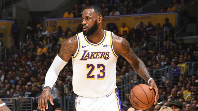 LOS ANGELES, CA - NOVEMBER 25: LeBron James #23 of the Los Angeles Lakers handles the ball against the Orlando Magic on November 25, 2018 at STAPLES Center in Los Angeles, California. NOTE TO USER: User expressly acknowledges and agrees that, by downloading and/or using this Photograph, user is consenting to the terms and conditions of the Getty Images License Agreement. Mandatory Copyright Notice: Copyright 2018 NBAE