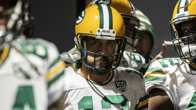 MINNEAPOLIS, MN - NOVEMBER 25: Aaron Rodgers #12 of the Green Bay Packers stands in the tunnel before the game against the Minnesota Vikings at U.S. Bank Stadium on November 25, 2018 in Minneapolis, Minnesota.