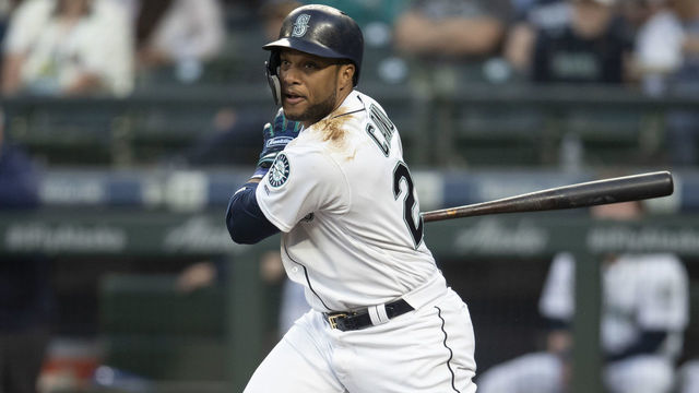 SEATTLE, WA - SEPTEMBER 5: Robinson Cano #22 of the Seattle Mariners takes a swing during an at-bat in a game against the Baltimore Orioles at Safeco Field on September 5, 2018 in Seattle, Washington. The Mariners game 5-2.
