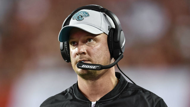 TAMPA, FL - AUGUST 30: Jacksonville Jaguars offensive coordinator Nathaniel Hackett during the first half of an NFL preseason game between the Detroit Lions and the Tampa Bay Buccaneers on August 30, 2018, at Raymond James Stadium in Tampa, FL.