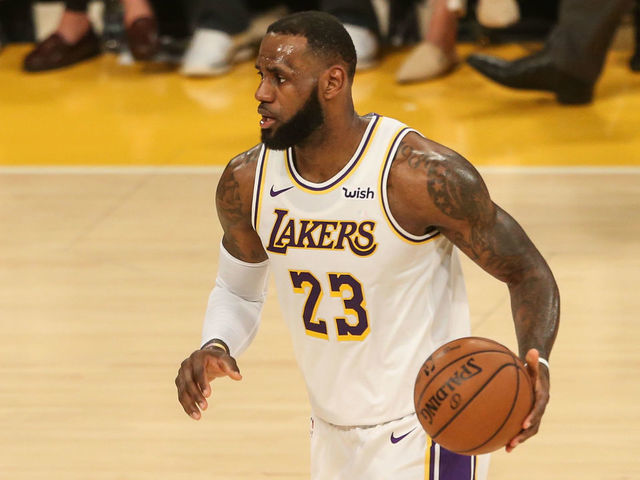 LOS ANGELES, CA - NOVEMBER 25: Los Angeles Lakers Forward LeBron James (23) during the Orlando Magic against Los Angeles Lakers NBA game on November 25, 2018, at STAPLES Center in Los Angeles, CA.