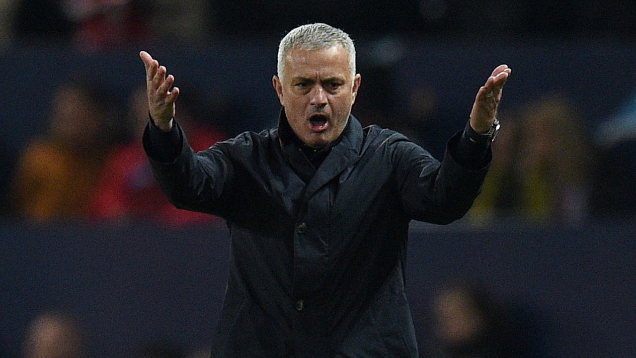 Manchester United's Portuguese manager Jose Mourinho reacts during the UEFA Champions League group H football match between Manchester United and Young Boys at Old Trafford in Manchester, north-west England on November 27, 2018.