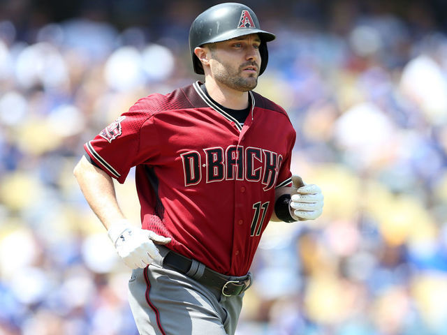 LOS ANGELES, CA - SEPTEMBER 2: A.J. Pollock #11 of the Arizona Diamondbacks looks on during the game against the Los Angeles Dodgers at Dodger Stadium on Sunday, September 2, 2018 in Los Angeles, California.