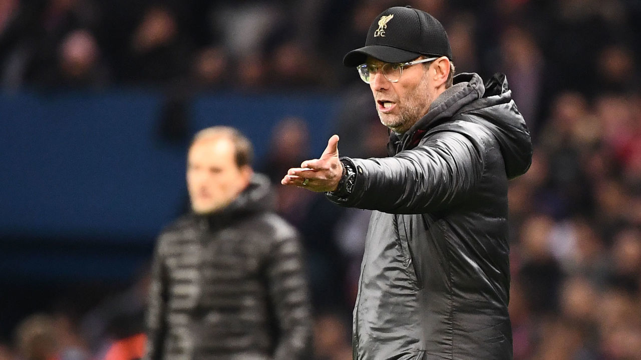 Liverpool's German coach Jurgen Klopp reacts during the UEFA Champions League Group C football match between Paris Saint-Germain (PSG) and Liverpool FC at the Parc des Princes stadium, in Paris, on November 28, 2018.