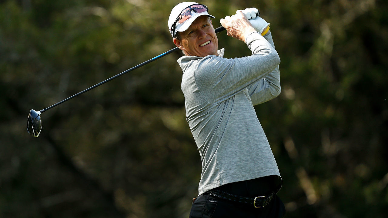 SAN ANTONIO, TX - APRIL 19: John Senden of Australia plays his shot from the fifth tee during the first round of the Valero Texas Open at TPC San Antonio AT&T Oaks Course on April 19, 2018 in San Antonio, Texas.