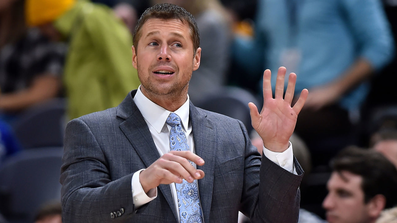 SALT LAKE CITY, UT - NOVEMBER 21: Head coach David Joerger of the Sacramento Kings gestures from the sideline in a NBA game against the Utah Jazz at Vivint Smart Home Arena on November 21, 2018 in Salt Lake City, Utah.