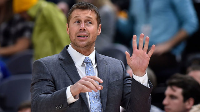 SALT LAKE CITY, UT - NOVEMBER 21: Head coach David Joerger of the Sacramento Kings gestures from the sideline in a NBA game against the Utah Jazz at Vivint Smart Home Arena on November 21, 2018 in Salt Lake City, Utah.