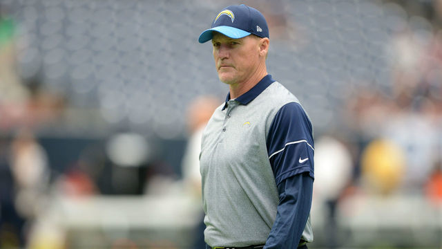 HOUSTON, TX - NOVEMBER 27: San Diego Chargers assistant coach Ken Whisenhunt watches action during pregame activities prior to NFL game featuring the Houston Texans and the San Diego Chargers on November 27, 2016 at NRG Stadium in Houston, TX. The San Diego Chargers defeated the Houston Texans 21 - 13.