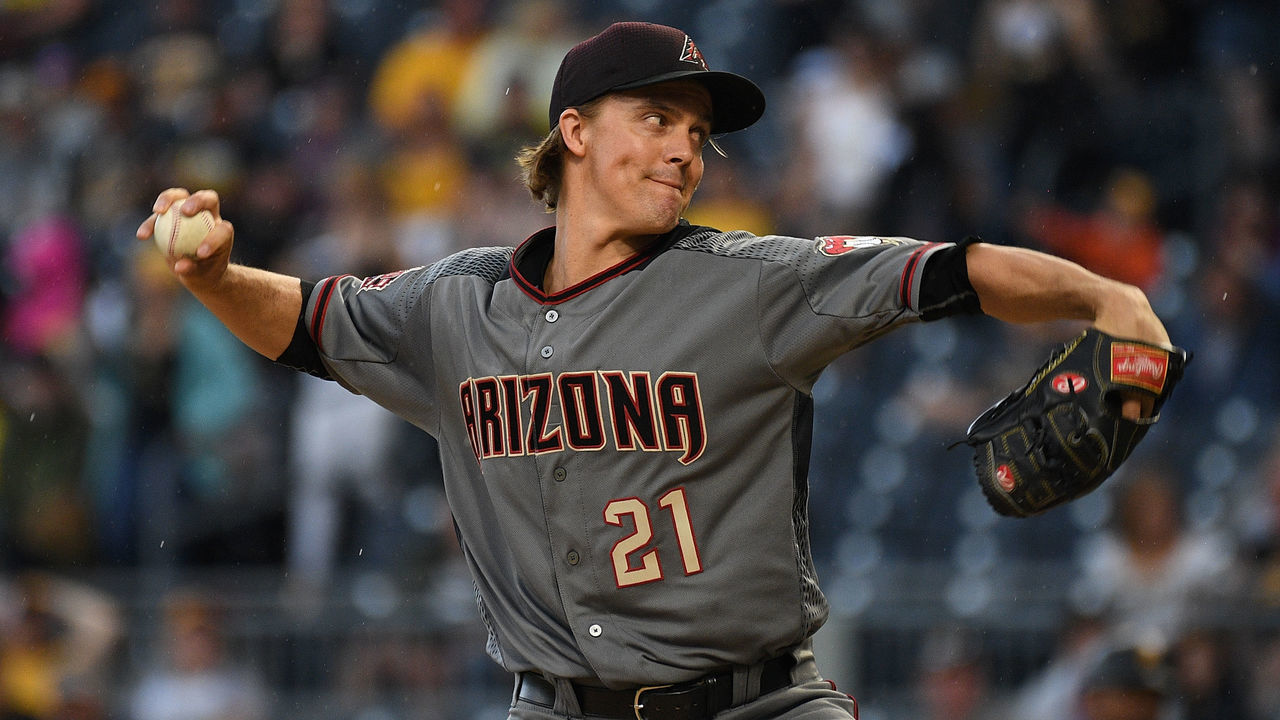 PITTSBURGH, PA - JUNE 23: Zack Greinke #21 of the Arizona Diamondbacks delivers a pitch in the first inning during the game against the Pittsburgh Pirates at PNC Park on June 23, 2018 in Pittsburgh, Pennsylvania.