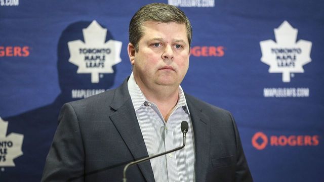 TORONTO, ON - JANUARY 6: Dave Nonis senior VP and GM of the Leafs, speaks at a press conference to announce that he fired Randy Carlyle as coach of the Toronto Maple Leafs at the MasterCard Centre for Hockey Excellence. (David Cooper/Toronto Star via Getty Images)