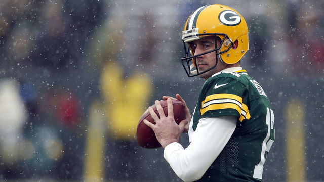 GREEN BAY, WI - DECEMBER 02: Aaron Rodgers #12 of the Green Bay Packers warms up before a game against the Arizona Cardinals at Lambeau Field on December 2, 2018 in Green Bay, Wisconsin.