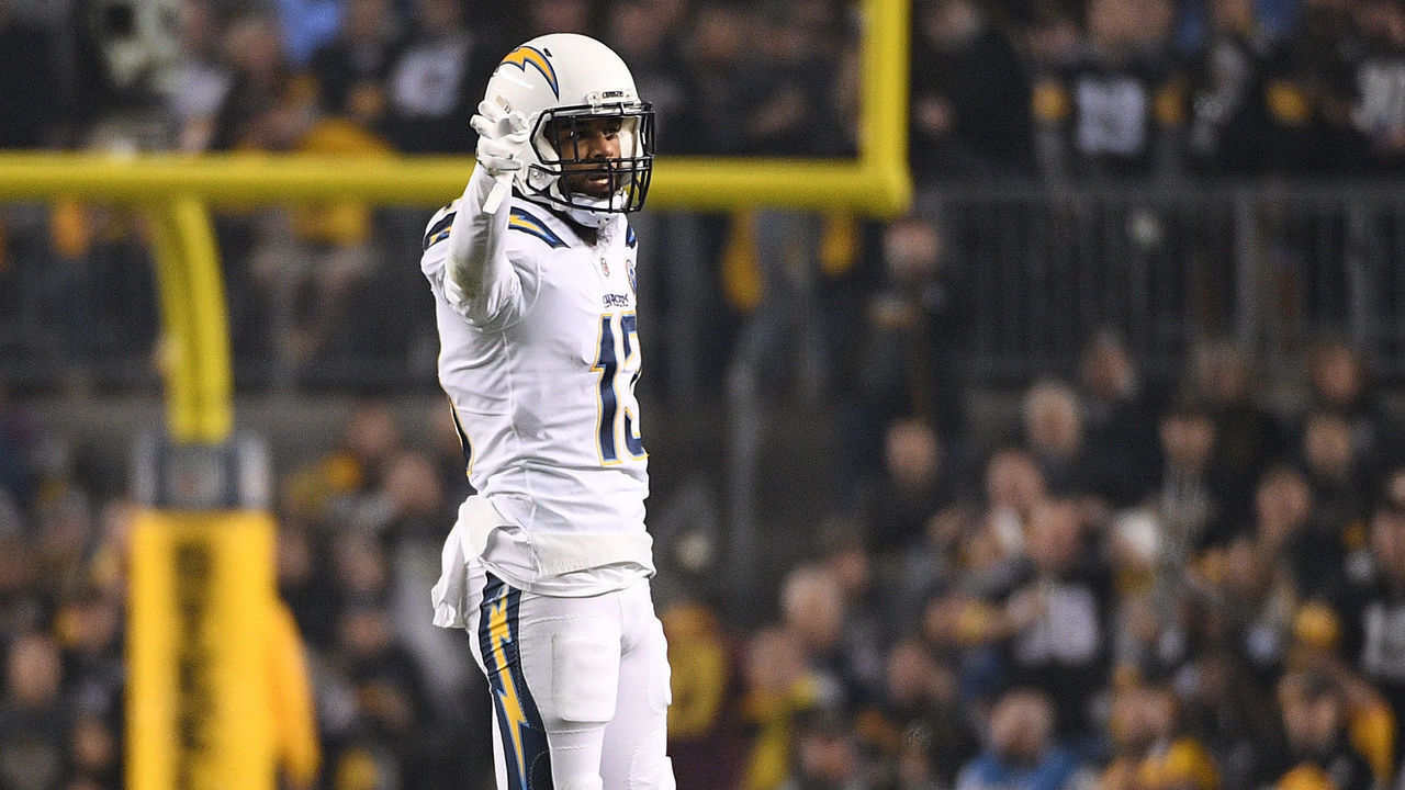 PITTSBURGH, PA - DECEMBER 02: Keenan Allen #13 of the Los Angeles Chargers reacts after a first down reception in the first quarter during the game against the Pittsburgh Steelers at Heinz Field on December 2, 2018 in Pittsburgh, Pennsylvania.