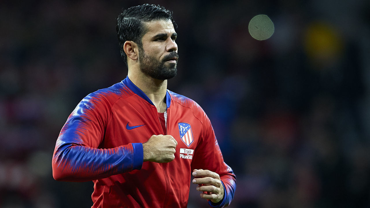 MADRID, SPAIN - NOVEMBER 10: Diego Costa of Atletico de Madrid looks on prior to the La Liga match between Club Atletico de Madrid and Athletic Club at Wanda Metropolitano on November 10, 2018 in Madrid, Spain.