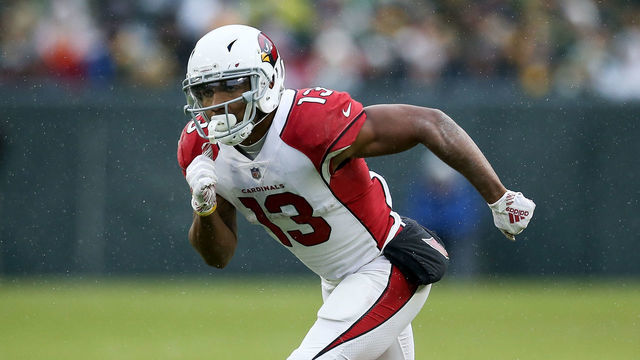 GREEN BAY, WISCONSIN - DECEMBER 02: Christian Kirk #13 of the Arizona Cardinals runs a route in the third quarter against the Green Bay Packers at Lambeau Field on December 02, 2018 in Green Bay, Wisconsin.