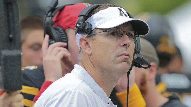 BOONE, NC - SEPTEMBER 29: Appalachian State Mountaineers head coach Scott Satterfield watches the clock wind down during the South Alabama v Appalachian State game on Saturday, September 29, 2018 at Kidd Brewer Stadium, Boone, NC.