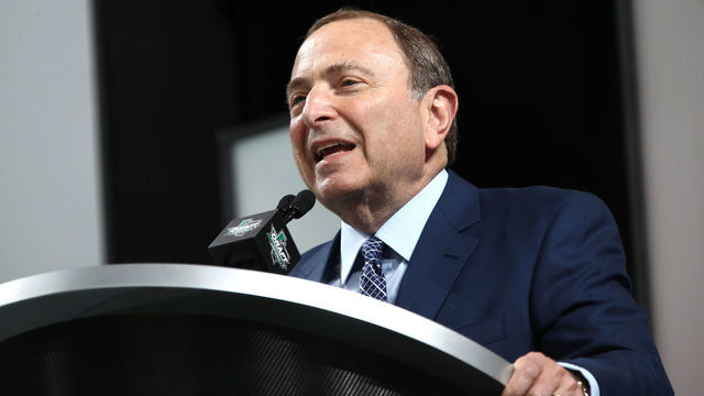 DALLAS, TX - JUNE 22: NHL commissioner Gary Bettman speaks during the first round of the 2018 NHL Draft at American Airlines Center on June 22, 2018 in Dallas, Texas.