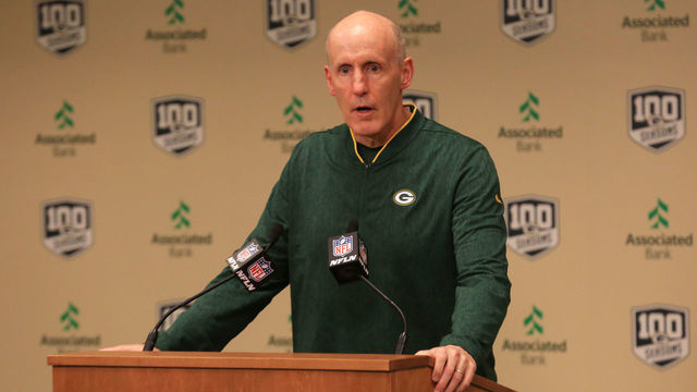 GREEN BAY, WI - DECEMBER 03: Green Bay Packers interim head coach Joe Philbin answers questions following the firing of Green Bay Packers head coach Mike McCarthy at a press conference at Lambeau Field on December 3, 2018 in Green Bay, WI.